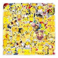 กระเป๋าคาวาอิ Pikachu ลายอะนิเมะ10/30/50ชิ้นสติ๊กเกอร์กีต้าร์กันน้ำสำหรับเดินทางกระเป๋าใส่แล็ปท็อปลายการ์ตูนแบบทำมือ