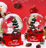 UoneHome พร้อมส่ง ♥ H019 กล่องดนตรีลูกแก้วคริสต์มาส ของขวัญวันคริสต์มาศ เกล็ดหิมะลอยได้ ของขวัญ สำหรับตกแต่งห้องนอน แต่งบ้าน