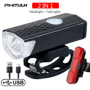 PHMAX Đèn Xe Đạp Đèn Xe Đạp 300 Lumens Sạc USB Đèn LED Phía Trước Đèn Hậu
