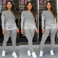 New Product 2 Pieces Set Women 2022 New Casual Sport Two Gradient Long-Sleeved Pants Suit Sports Set Dropshipping Plus Size