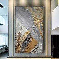 Canvas Painting Abstract Gold Foil Thick Texture Cuadros Paintings Room Large Trim Pictures