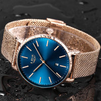 LIGE Top Brand Luxury Waterproof Watch Womens Watches Fashion Ladies Stainless Steel Ultra-Thin Casual Wristwatch Quartz Clock