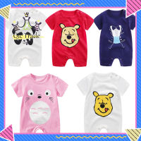 【จัดส่งที่รวดเร็ว✨】Baby Cotton Romper Round Neck Short Sleeves Cartoon Printing Jumpsuit For 0-1 Years Old Kids