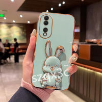 ในสต็อกเคสโทรศัพท์มือถือสำหรับ Honor 90 Lite Magic5 Pro Honor90 5G 2023แฟชั่นล่าสุดเคสโทรศัพท์ขอบชุบพร้อมที่วางกล้องกระต่ายการ์ตูนน่ารัก