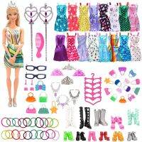 79 Pcs / Lot Barbies Accessories Fashion Suit Shoes Hat Doll Clothes Dress Swimsuit Wetsuit Barbies Clothes For Woman Toys Gifts