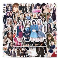 50pcs/set Kpop BLACKPINK JISOO JENNIE ROSÉ LISA PVC Stickers Decal Stickers For Stationery Scrapbooking PS4 Phone Laptop Guitar Lovely Sticker