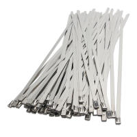 Stainless Steel Cable Twist Tie Multi-Purpose Locking Cable Metal Tie 8mm Lock Metal Zip-Exhaust Wrap Coated Cable Tie 50pcs