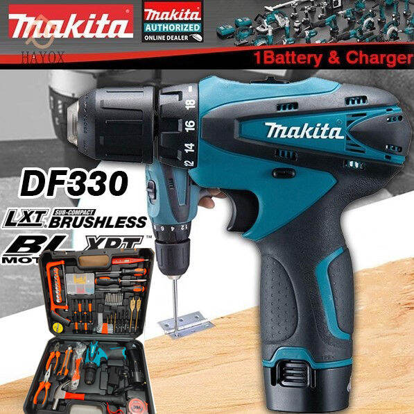Makita Drill Cordless 12V Lithium Battery Cordless Drill with 2 Battery