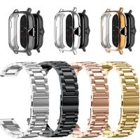 （Bar watchband）เคสป้องกันแบบสร้อยข้อมือสำหรับ Xiaomi Huami Amazfit Bip S Lite U Pro GTS 2 2e 3 Mini สายนาฬิกานาฬิกาข้อมือสายสเตนเลส