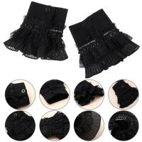 WELD RAIL31WE5 Lace Ruffles Fake Cuffs Multi Layer DIY Cuff Cover Detachable Sleeves Gothic Retro Gloves Fake Sleeves