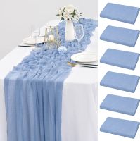 hotx【DT】 6pcs Cheesecloth Table 90x300cm Boho Gauze Dining Decoration Wedding Reception Bridal Shower Rustic Cover