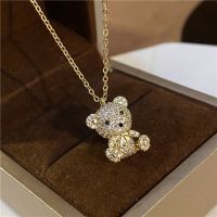 Luxury Jewelry for Women Bear Pendant Stainless Steel Necklaces for Women Neck Chain Birthday Party Present Gift Collares Mujer