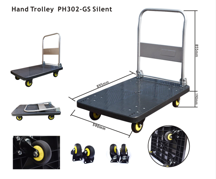 {SG Local In-Stock} Foldable Hand Trolley Loading Weight 300kg Trolley ...