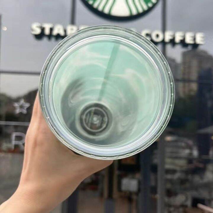 starbuck-ขาตั้งกล้องสตาร์บัคส์แก้วแบบมีหลอดเพชรเจียรสียูนิคอร์นสตาร์บัคแก้วน้ำพลาสติกสองชั้นความจุมาก710มล