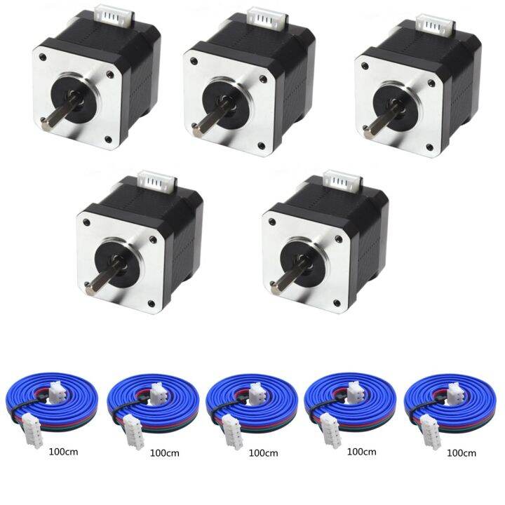 1 5pcs 40mm Nema17 Stepper Motor 42 Motor Nema 17 Motor 4 Lead 12 24v Stepper Motor สายเคเบิล