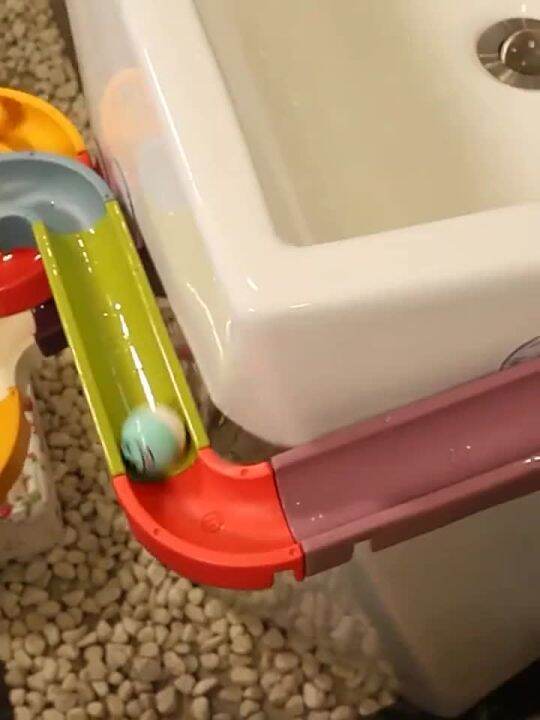 Baby Bath Toys Track Bathtub Kids Play DIY Rotating Track Educational