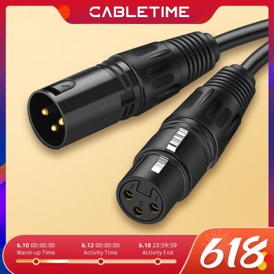 CABLETIME XLR Cable Microphone Cannon Plug XLR Cable Guitar Cable Extension Mikrofon Cable for audio Mixer Amplifiers C117