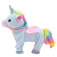 Hot Sale Electric Funny Plush Toy Singing Music Walk Magic Unicorn Animal Horse Toys Children Girl Kid Fantasy Gift 35Cm