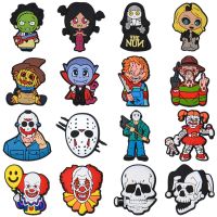 New Ghost Face Shoes Charms Accessories Pumpkin Halloween Shoe Buckle Decoration For Wristband Croc Charm JIBZ Birthday Gifts