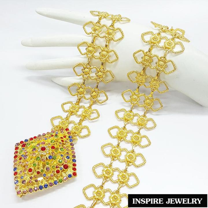 inspire-jewelry-เข็มขัดแบบโบราณ-สีทอง-สวยหรู-สำหรับชุดไทย-แบบd