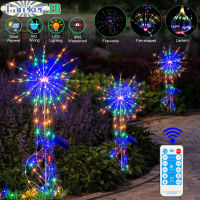 【คลังสินค้าพร้อม】200ไฟ Led พลังงานแสงอาทิตย์พลุ8โหมด Ip65ที่มีสีสันกันน้ำกลางแจ้งเส้นทางสนามหญ้าโคมไฟตกแต่งสวน