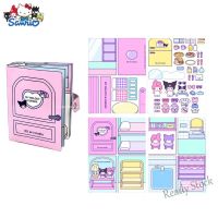 【Ready Stock】 ☂❇ C30 Kuromi Melody Quiet Book Sanrio Toy Book Girl Dress Up Doudou Kids Educational Handmade Diy Cinnamoroll Cloth Doll Stationery Toy