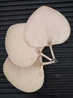 พัดสานใบกะพ้อ พัดโบราณ (ขนาด 12 นิ้ว) งานละเอียดสวย Thai Handmade Fan