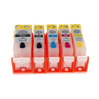 5 PcsLot 5 Warna PGI-125 CLI-126 Kartrij Dakwat Boleh Diisi dengan Cip Arka untuk Canon Pix IP4810 IX6510 MG5210 MG6110 Kapal Percuma