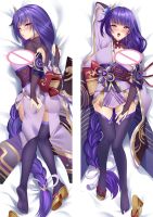 (ปลอกหมอนเท่านั้น) 2WAY/WT Raiden Shogun Baal ปลอกหมอน Genshin Impact Dakimakura เคสหมอนกอดโอตาคุเท่ห์สำหรับผู้ชายหมอนนอนปก