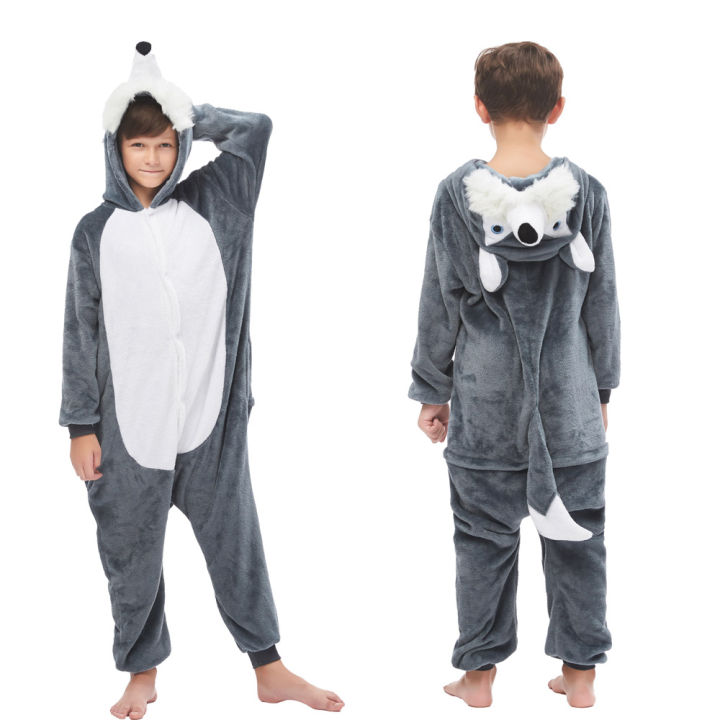 เด็กชุดนอนฤดูหนาวเด็ก-onesies-สัตว์-kigurumi-หมาป่าเครื่องแต่งกายการ์ตูนอะนิเมะคอสเพลย์เสื้อผ้าสำหรับเด็กเด็กอ่อนอบอุ่น-onesies