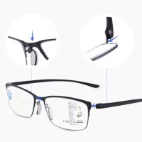 Progressive Multi Focus Reading Glasses For Men Women Alloy Anti-Blue Presbyopic Glasses