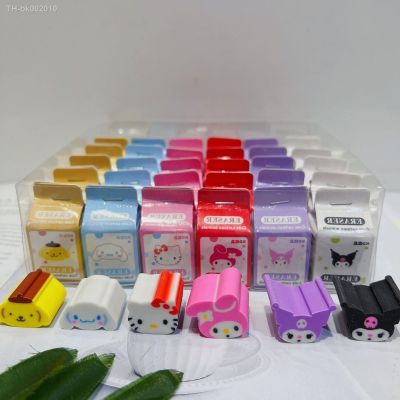 ┇♛✎ 36pcs Sanrio Rubber Eraser Anime Hello Kitty Melody Kuromi Cinnamoroll Student Stationery Erasers Kids School Supplies Wholesale