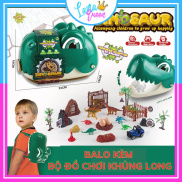 Balo Khủng Long Đồ Chơi Cho Bé Trai, Ba lo Đầu Khủng Long Xanh T-Rex