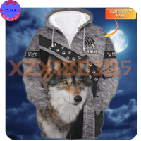 【xzx180305】Personalized Name Blue Moon Wolf Spirit Premium Unisex M-3XL 3D HOODIE 02