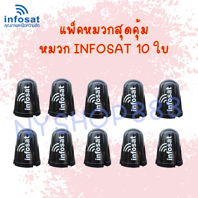 infosat-หมวกครอบจาน-ใช้ครอบ-lnb-จานดาวเทียมระบบ-c-band-แพ็ค10ใบ