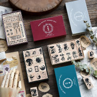 10 PCS Vintage Wooden Stamps Set Rubber Seal for DIY Stationery Scrapbooking Handbook Diary Letter