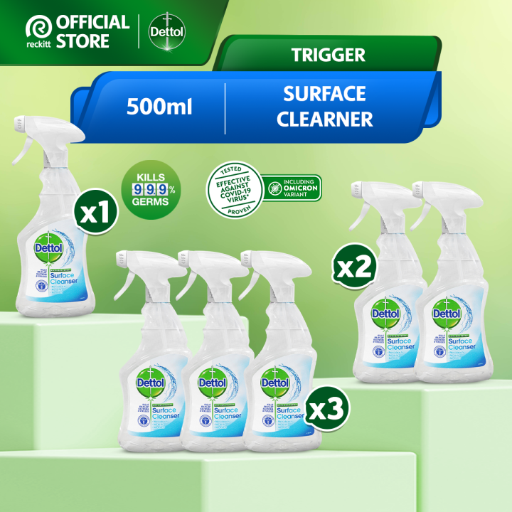 Dettol Trigger Spray Antibacterial Surface Cleanser 500ml/500ml x2/500ml x3 Lazada