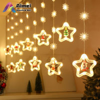 MORO Life Led กลางแจ้งกันน้ำ String Light ปรับความสว่างรีโมทคอนโทรล Snowflake Star โคมไฟสำหรับตกแต่งคริสต์มาส