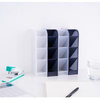 4 Grid Pp Plastic Pen Holder Multi-function Makeup Brush Stand Desktop Pencil Stand Home Accessories Tools Frosted Office