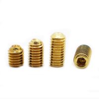 2-10pcs M2 M2.5 M3 M4 M5 M6 M8 M10 DIN916 Brass Hex Socket Set Screw Headness Grub Screw Bolts