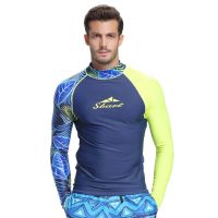 2022 New Mens Split Wetsuit Long-Sleeved Sunscreen Surfing Swimsuit Top Water Sports Quick-Drying Snorkeling Surfing Suit Top