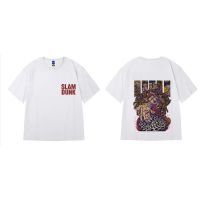 tshirt Slam Dunk Anime Oversized Tshirt For Men And Women Front Back Print Shirt White Topเสื้อยืด(S-5XL)