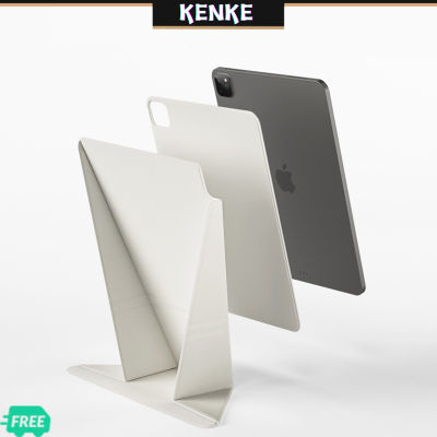 เคส iPad ของ KENKE เคสอัจฉริยะแบบแม่เหล็กถอดได้ การออกแบบสิทธิบัตร การออกแบบที่เพิ่มความสูง รองรับหน้าจอแนวนอนและแนวตั้ง ใช้งานได้ด้วยมือเดียวสำหรับ ipad 2022 M2 pro 11 ipad 10th gen 2020 ipad air 4 air 5 เคส case โฟลเดอร์แม่เหล็กสองด้านบางเฉียบ