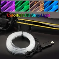 มอคค่าไฟสร้างบรรยากาศ LED สำหรับรถยนต์ไฟแถบนีออน USB สีสันสดใสควบคุมด้วยแอปไฟภายในควบคุมด้วยเสียงแถบไฟไร้สาย