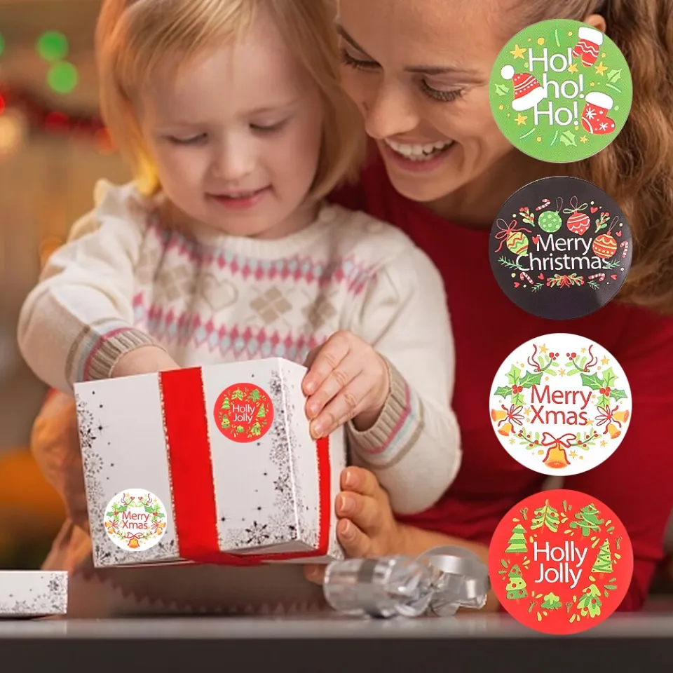 Christmas Gift Wrapping Paper Snow Santa Claus Snowflake Elk
