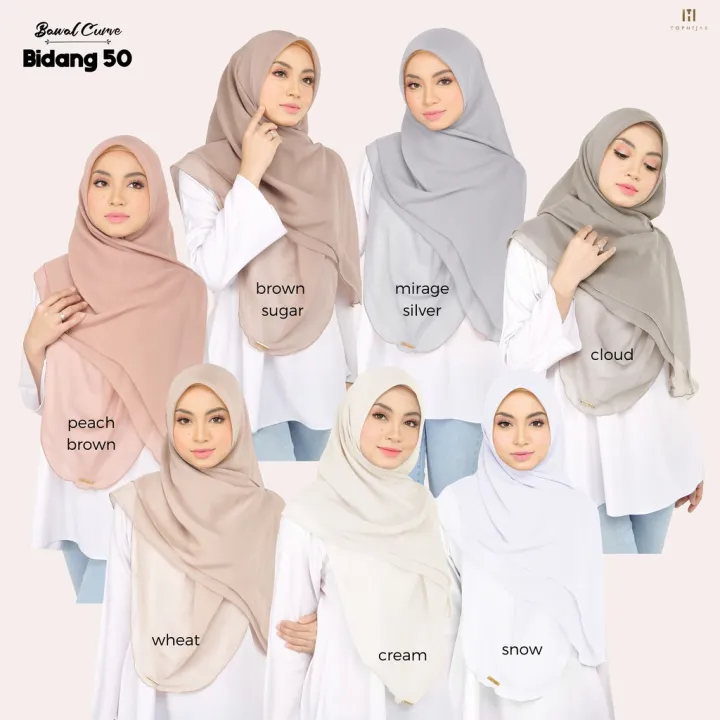 [TOP HIJAB] BAWAL COTTON CURVE BIDANG 50' | Lazada