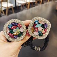 Shiny Imported Crystal Rhinestone Thick Hair Ring Diamond Sweet Head Rope High Elastic Rubber Band Headdress Hair Accessory Hair Accessories