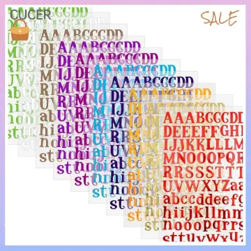 220pcs 8 Sheets Capital Letter Stickers 3 Inch Self Adhesive