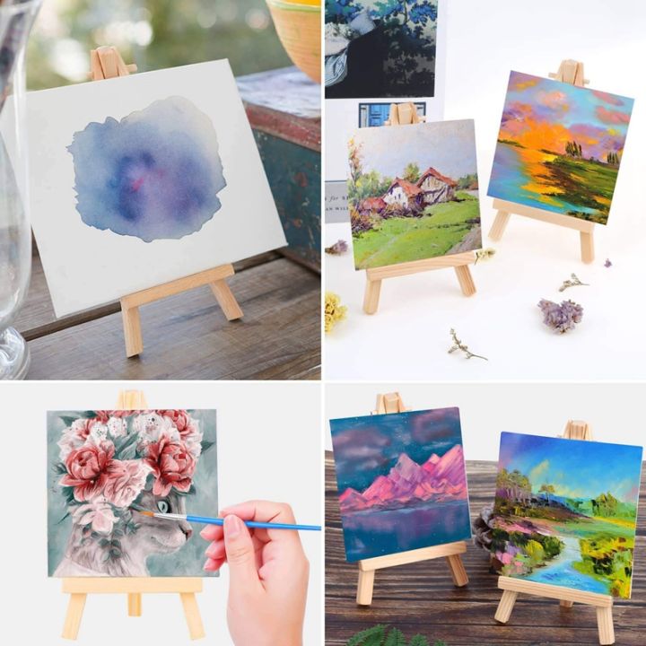 40pcs-mini-canvas-drawing-board-with-easel-painting-canvas-panel-suitable-for-art-painting-party-supplies