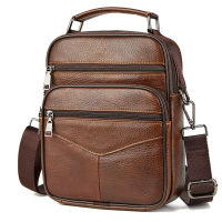 Small Men Genuine Leather Handbag Male Fashion Shoulder Bag High Quality Cowhide Leather Crossbody Bag Mens Briefcase Tote